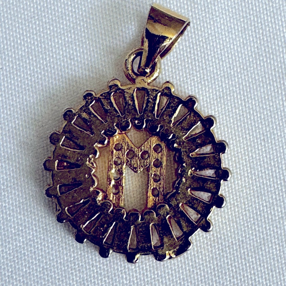 Gold M Initial Pendant Necklace - Picture 4 of 4